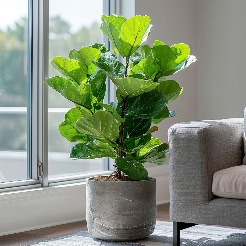 Lush green Fiddle Leaf Fig plant